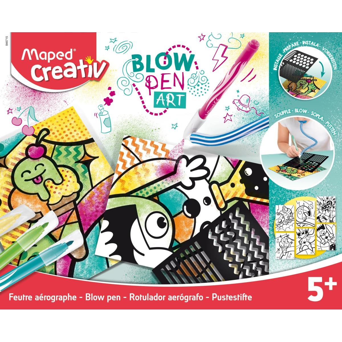 Activité Pop'Art- Blowpen Art Aérographes couleur unique, MAPED