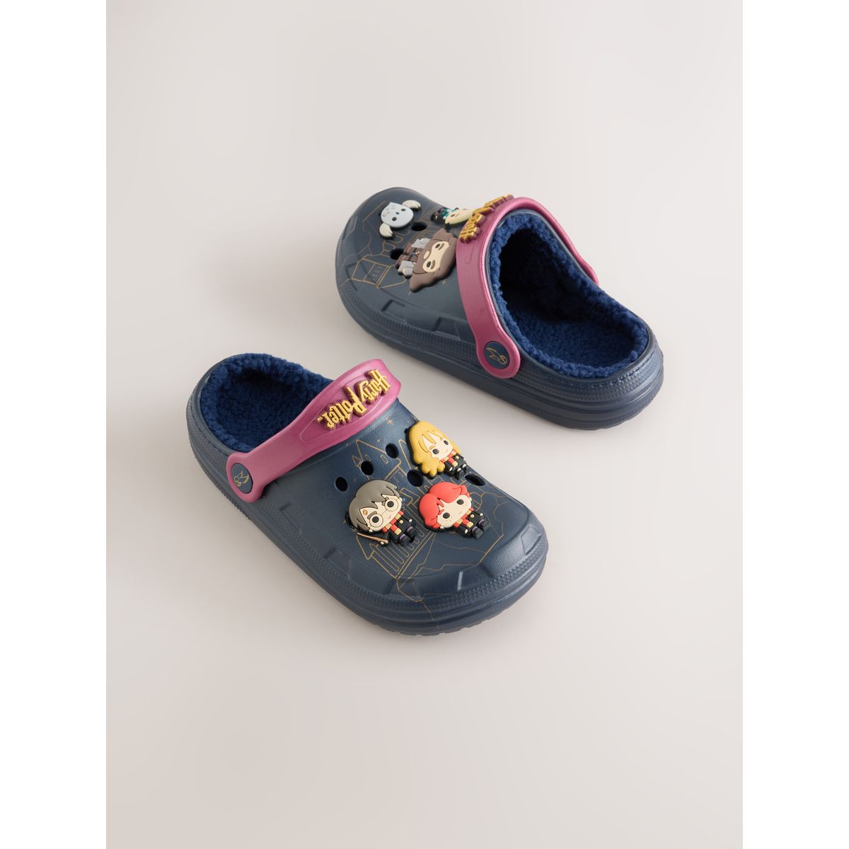 Chaussons style sabots fourrés harry potter bleu marine, NEXT