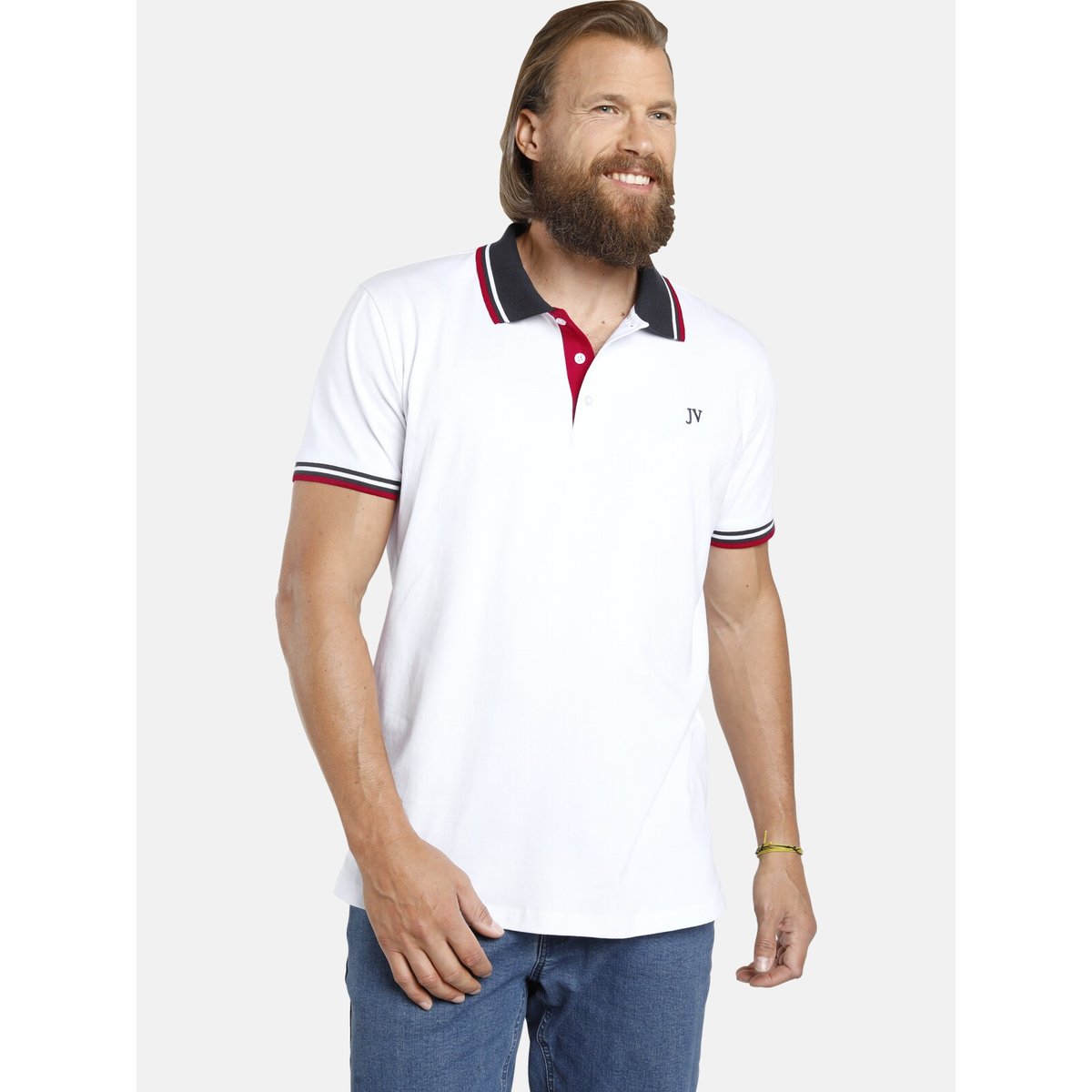 Lot de 2 polos JOHAN marine / blanc, JAN VANDERSTORM