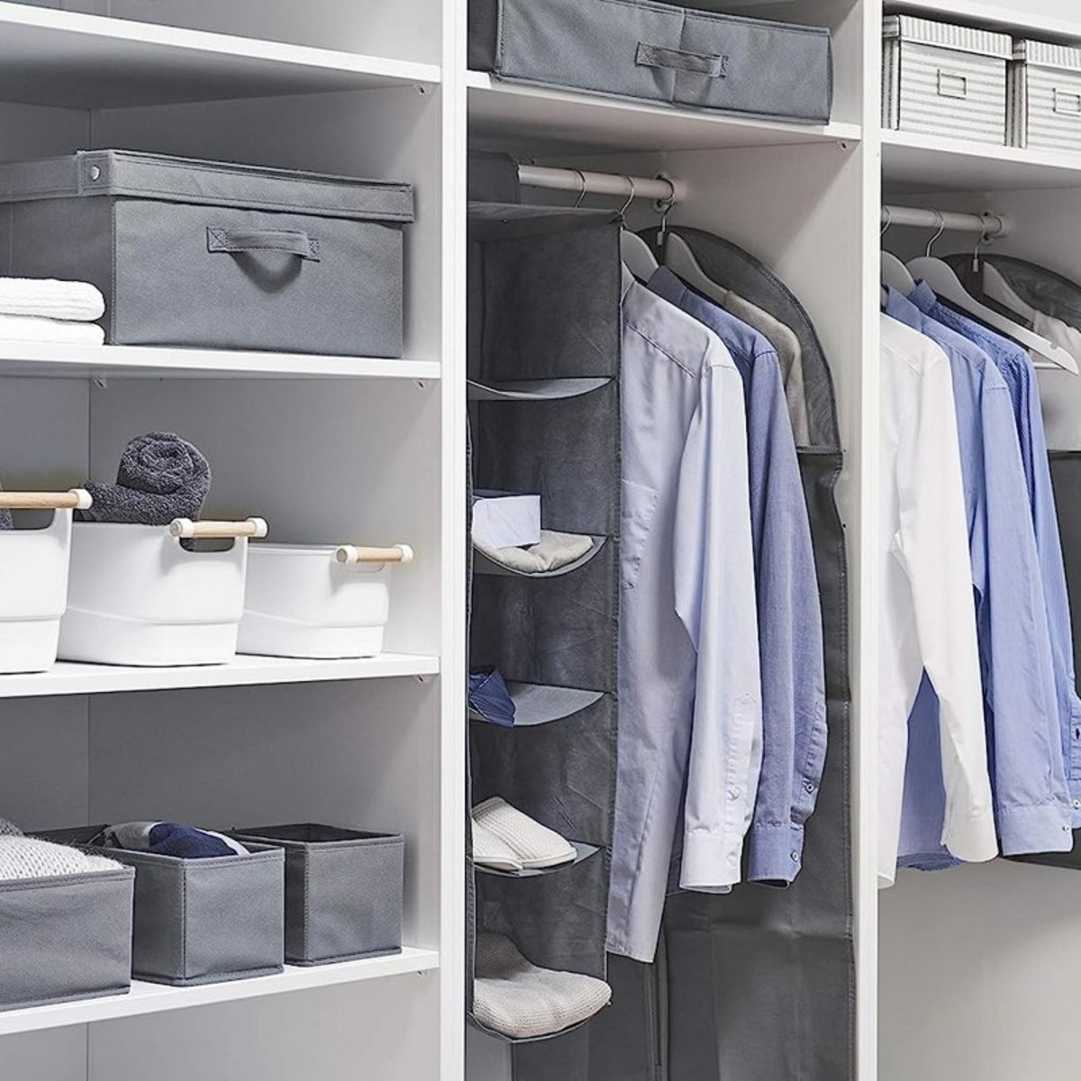 Etagère rangement à suspendre 8 casiers gris, ZELLER PRESENT
