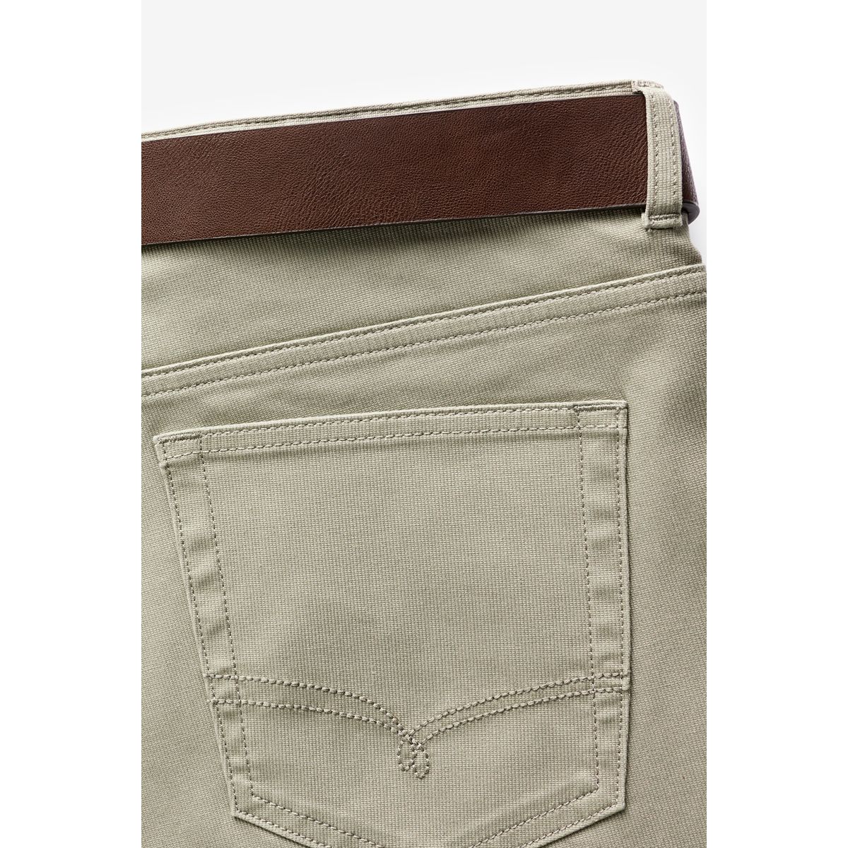 Pantalon avec ceinture coupe droite naturel, NEXT