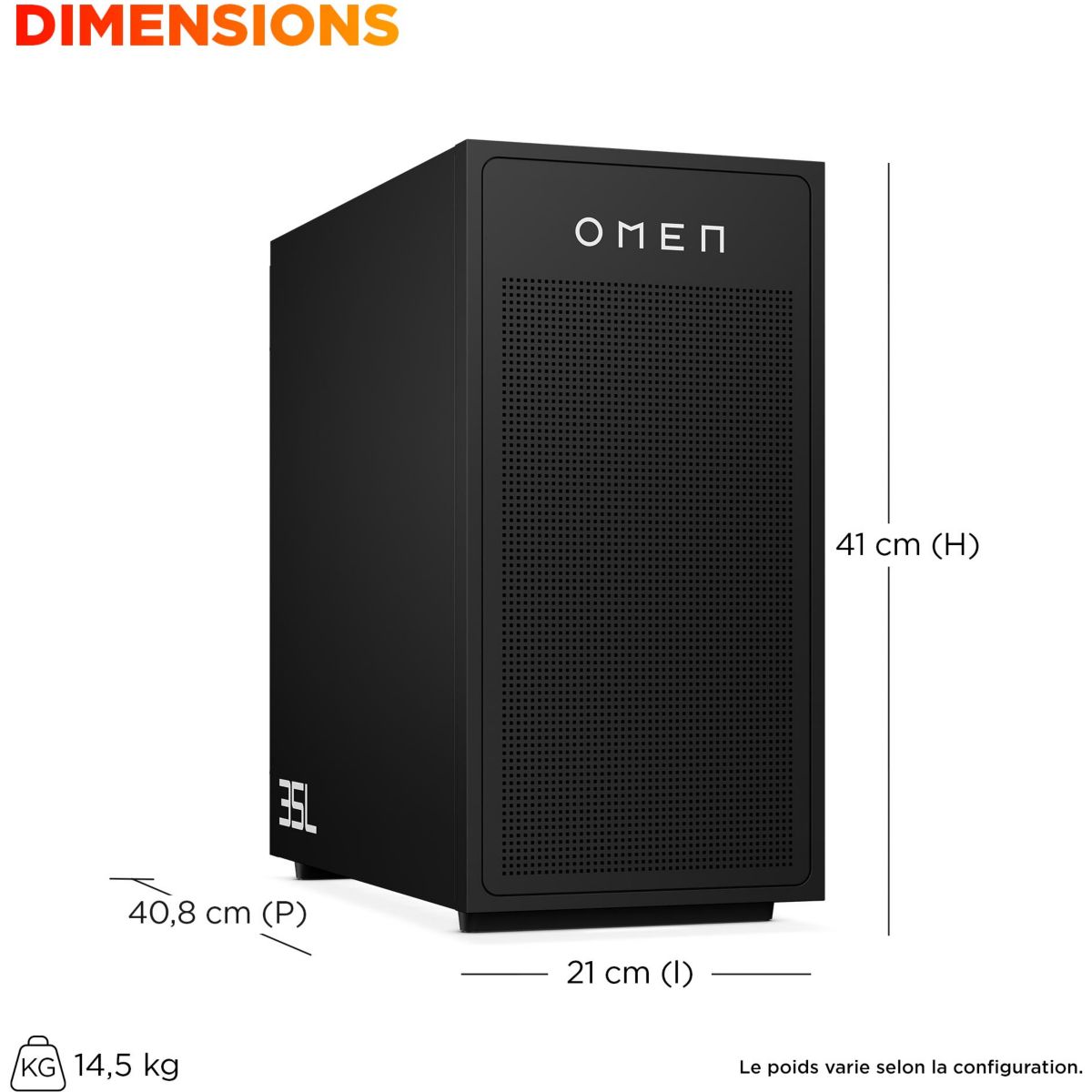 PC Gamer OMEN GT17-0013nf - AMD Ryzen 9 9900X3D - Nvidia Geforce RTX 5070 Ti - 64 Go RAM DDR5 - SSD 4 To couleur unique, HP