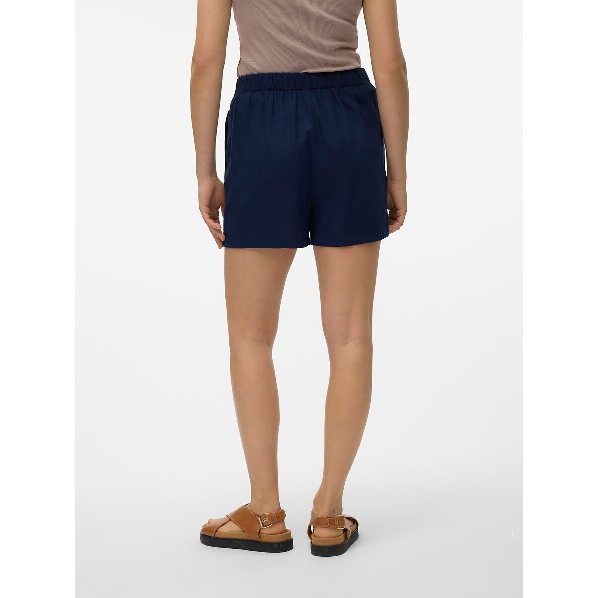 Short loose, taille haute bleu marine, VERO MODA