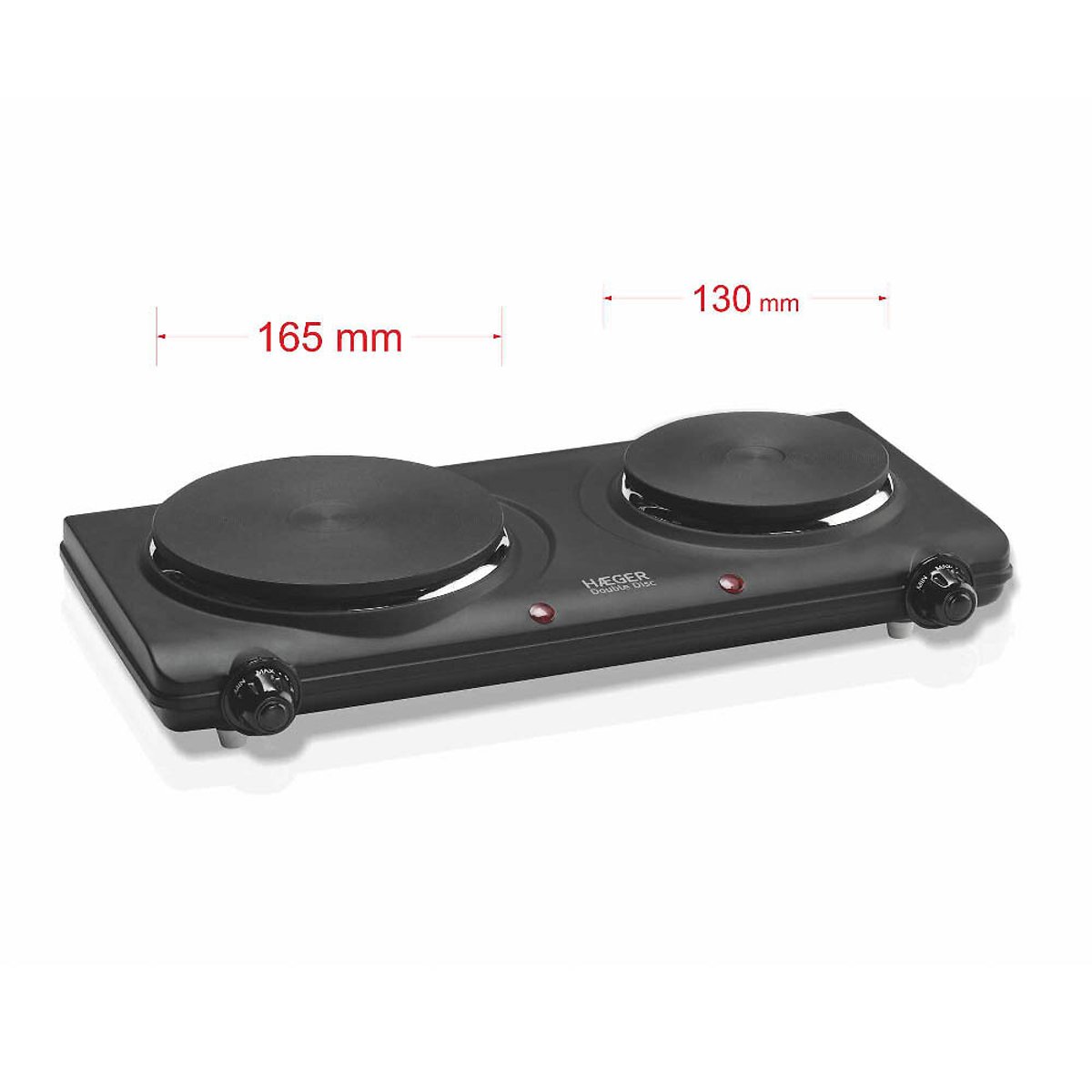 Placa elétrica Double Disc, HAEGER preto , HAEGER