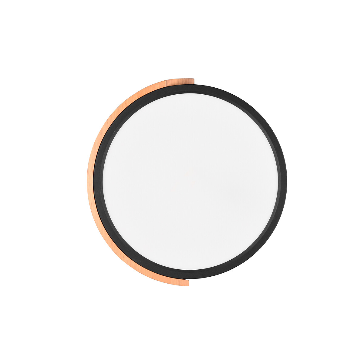 Candeeiro de teto Jano, TRIO Lighting preto/madeira, TRIO LIGHTING