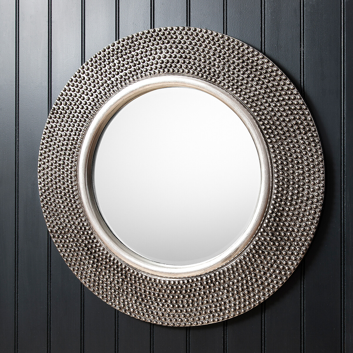 80cm Walters Round Bobble Mirror in Silver silver-coloured, ÉDITÉ
