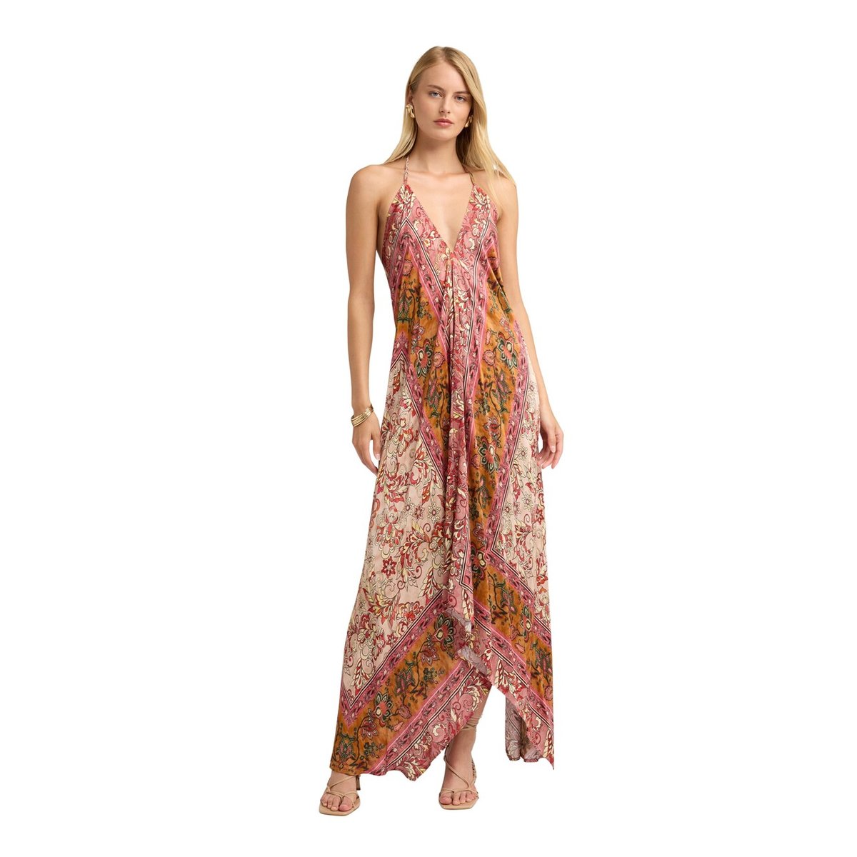 Robe longue imprimée rose, MOTIVI