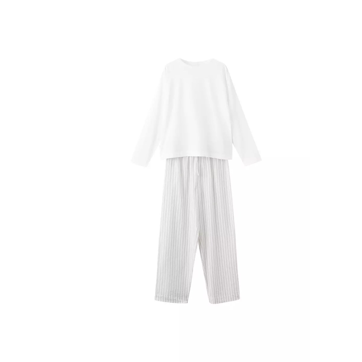 Pyjama deux pièces rayures coton gris, MANGO