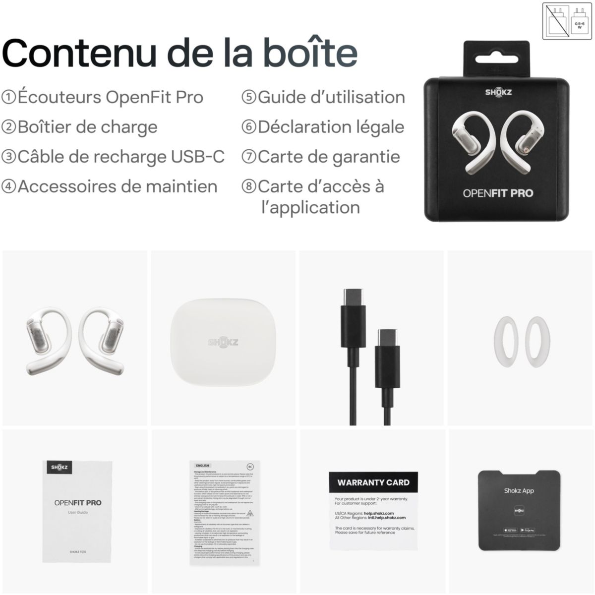Ecouteurs OpenFit PRO Noir noir, SHOKZ