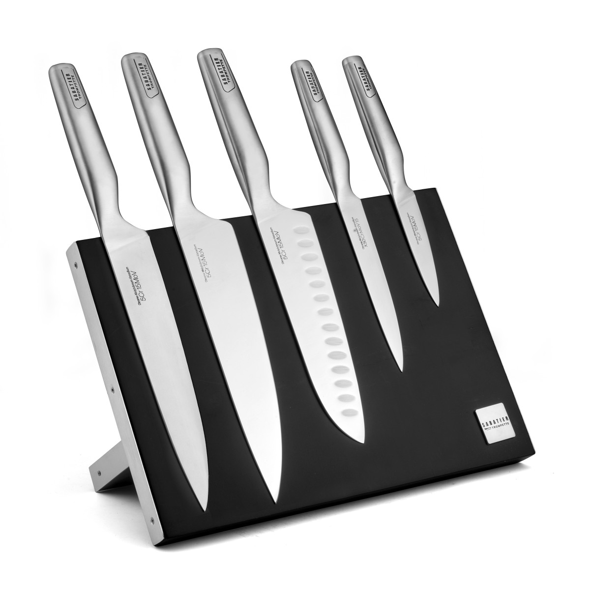 Bloc magnétique 5 couteaux de cuisine - ASEAN noir, SABATIER TROMPETTE