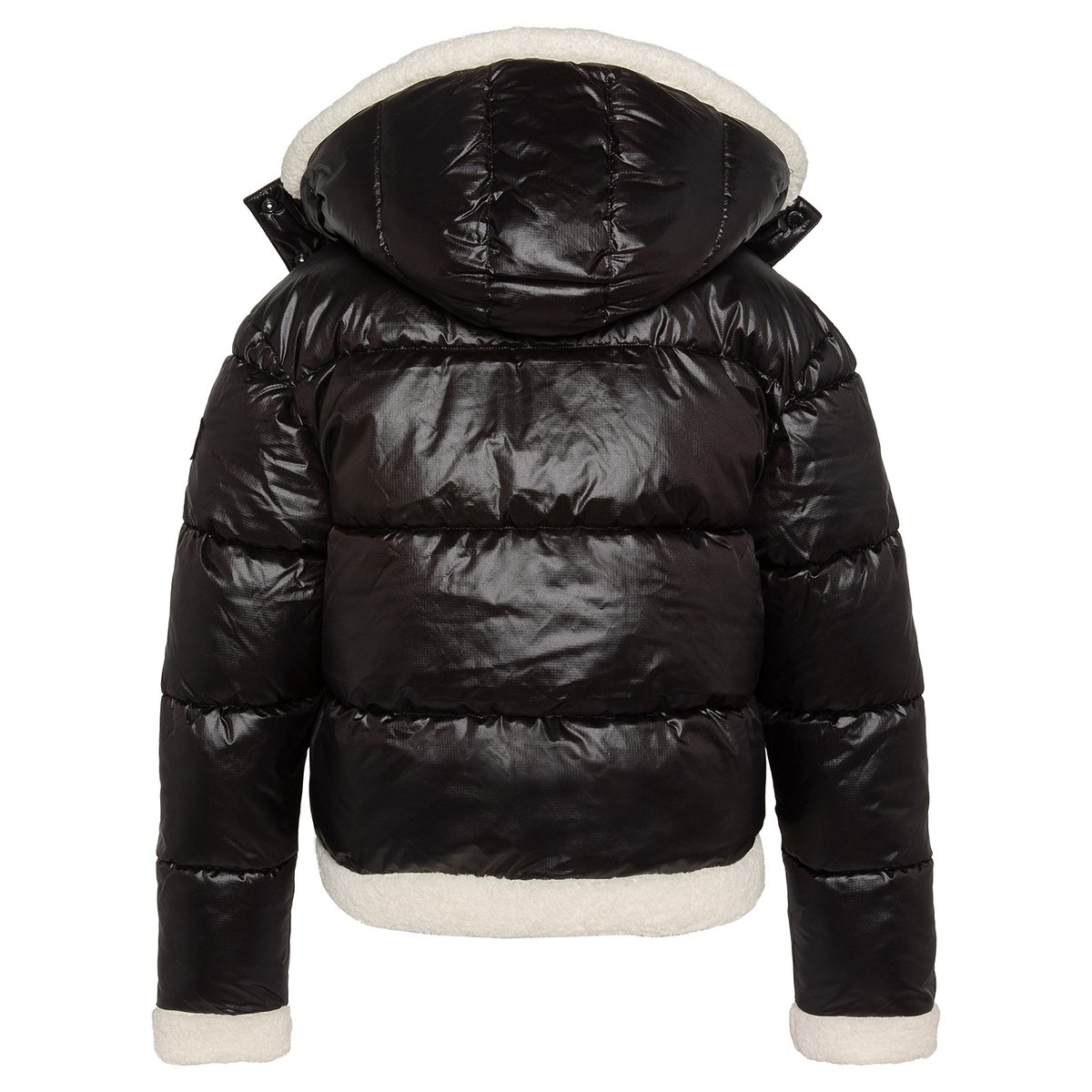 Doudoune à capuche doublée sherpa noir, SCHOTT