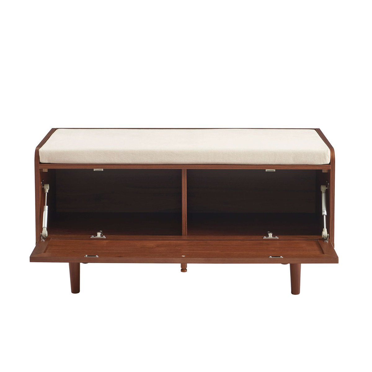 Banc à chaussures en cannage LEON noyer, SORELH