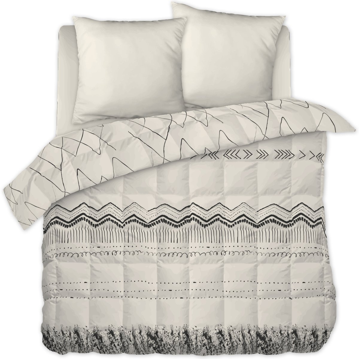 Couette coton imprimee Berbere beige, EDEN