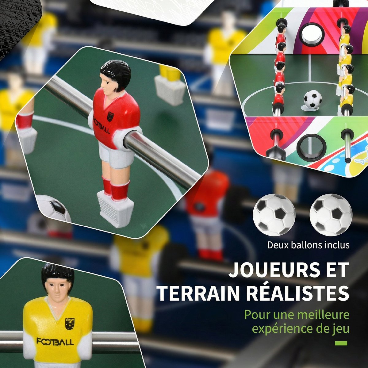 Mini Table Football MDF Multicolore multicolore, HOMCOM
