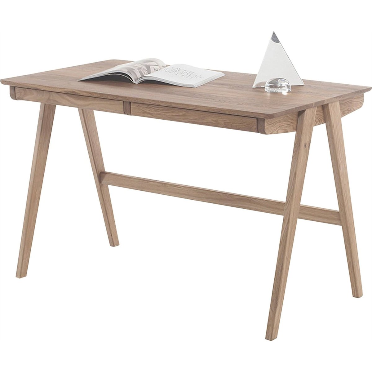 Bureau en chêne collection GORGONIZE 2 tiroirs chêne naturel clair, RECOLLECTION
