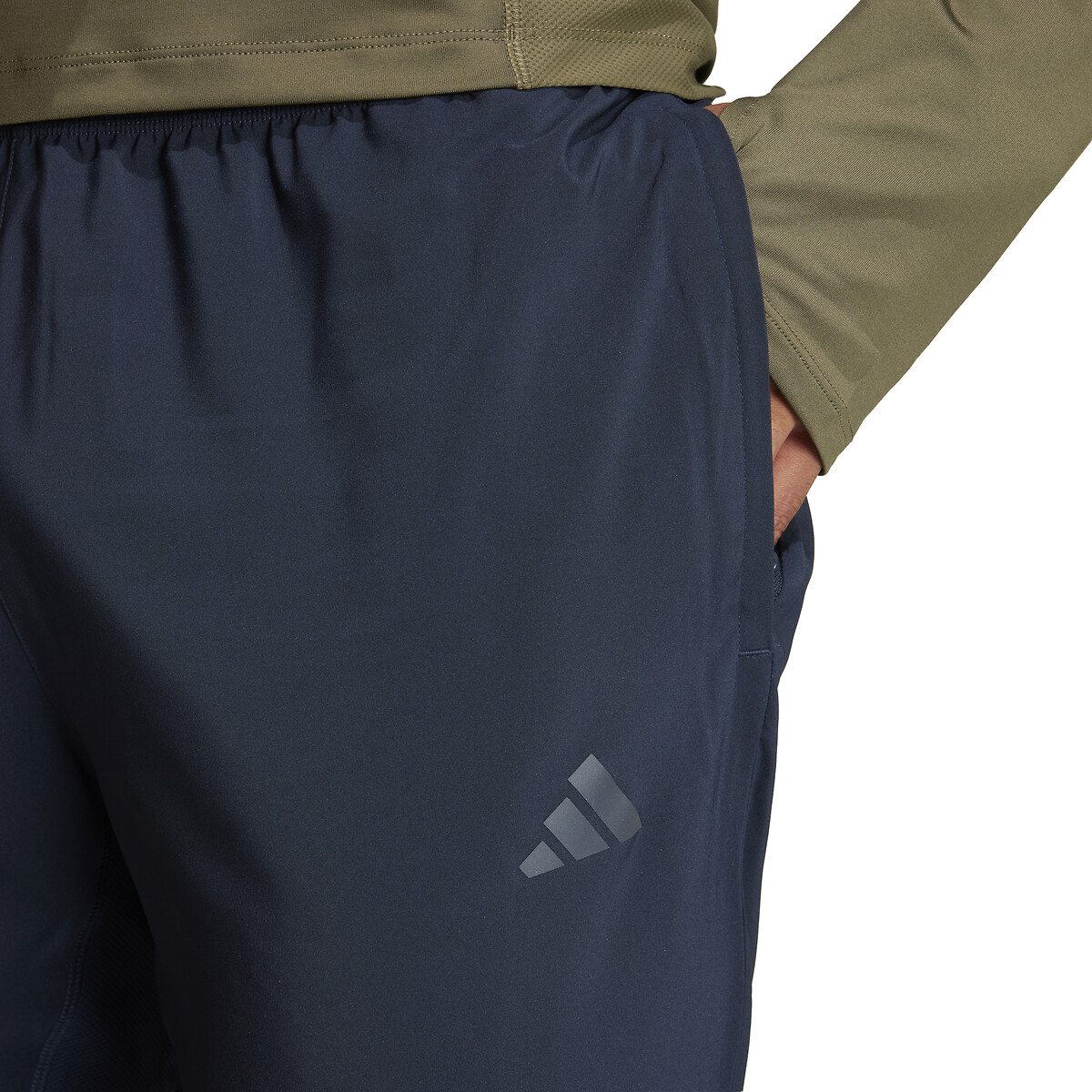 Pantaloni da running bicolore con piccolo logo 90001524, adidas Performance