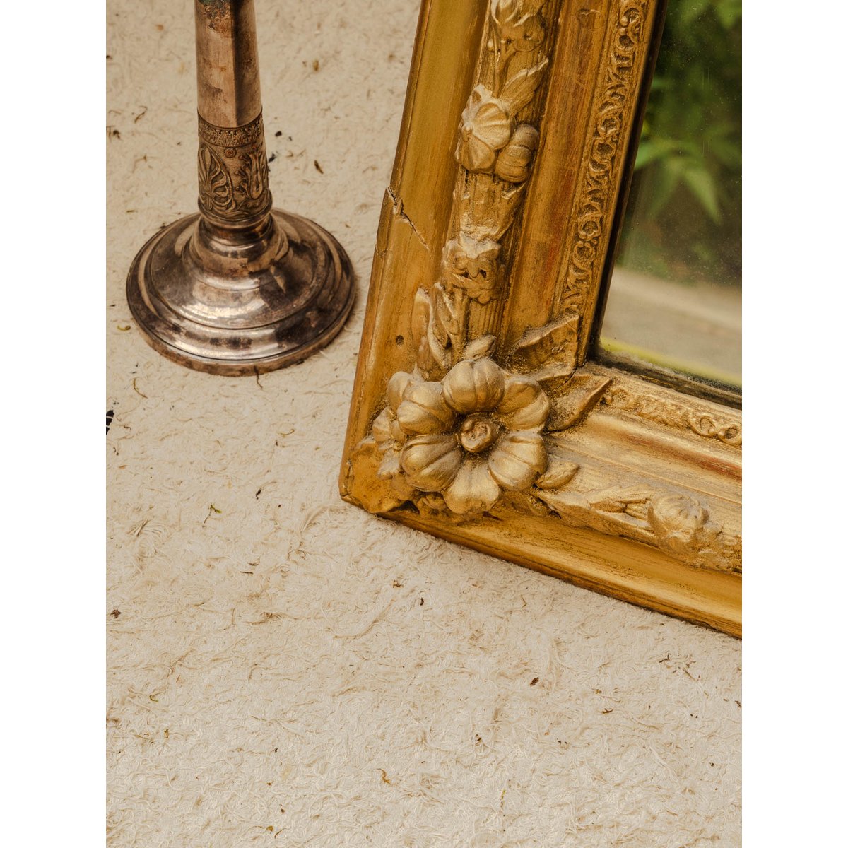 Grand miroir en résine dorée Georges N°1502 - Bon état doré, DEBONGOUT