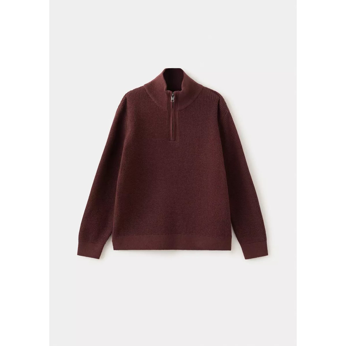 Pull-over maille col montant bordeaux, MANGO BABY