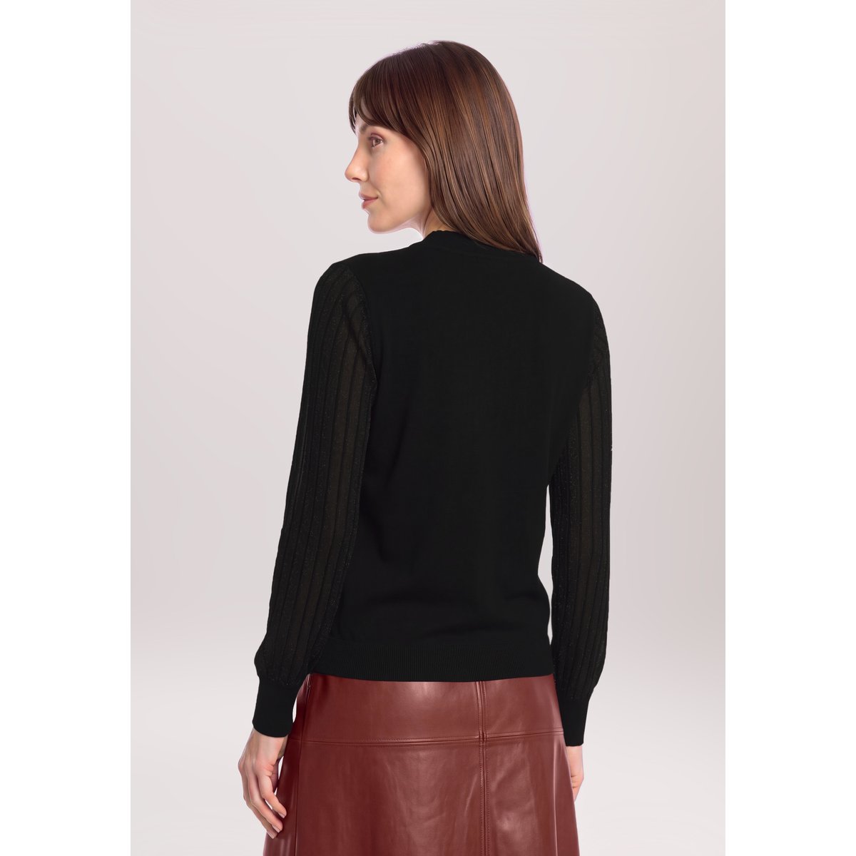 Pull-over en maille à fils de fil textile noir, BETTY & CO