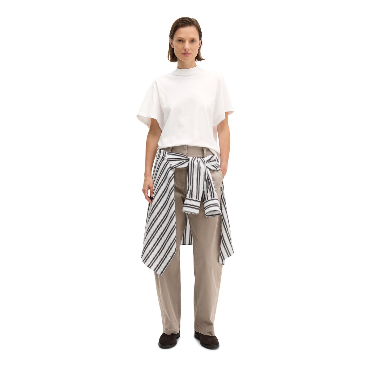 T-shirt oversize en jersey simple de coton blanc, MARC O'POLO