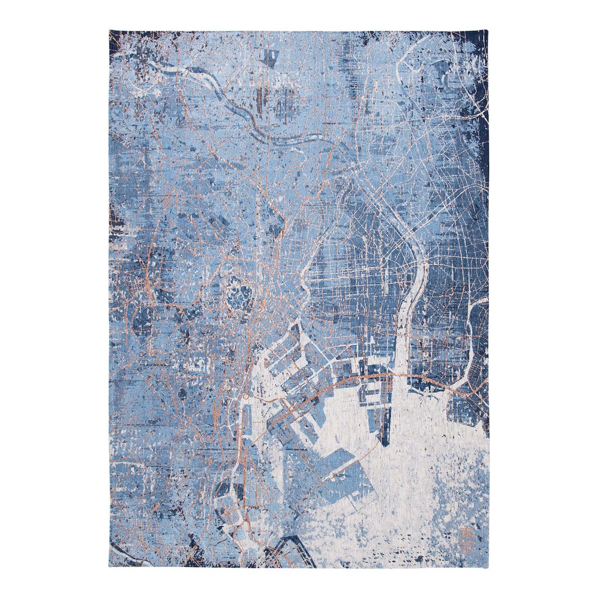 Tapis intérieur/extérieur tissé plat BLUE CITY bleu, NOVATREND