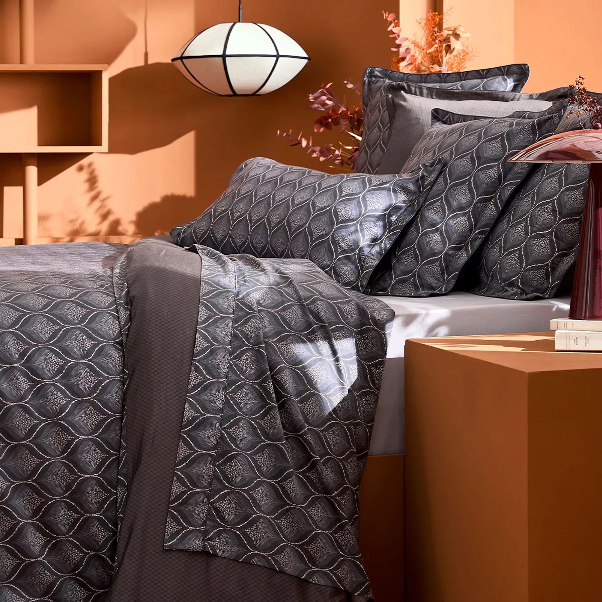 Housse de couette satin de coton TRESSAGES quartz, GARNIER THIEBAUT