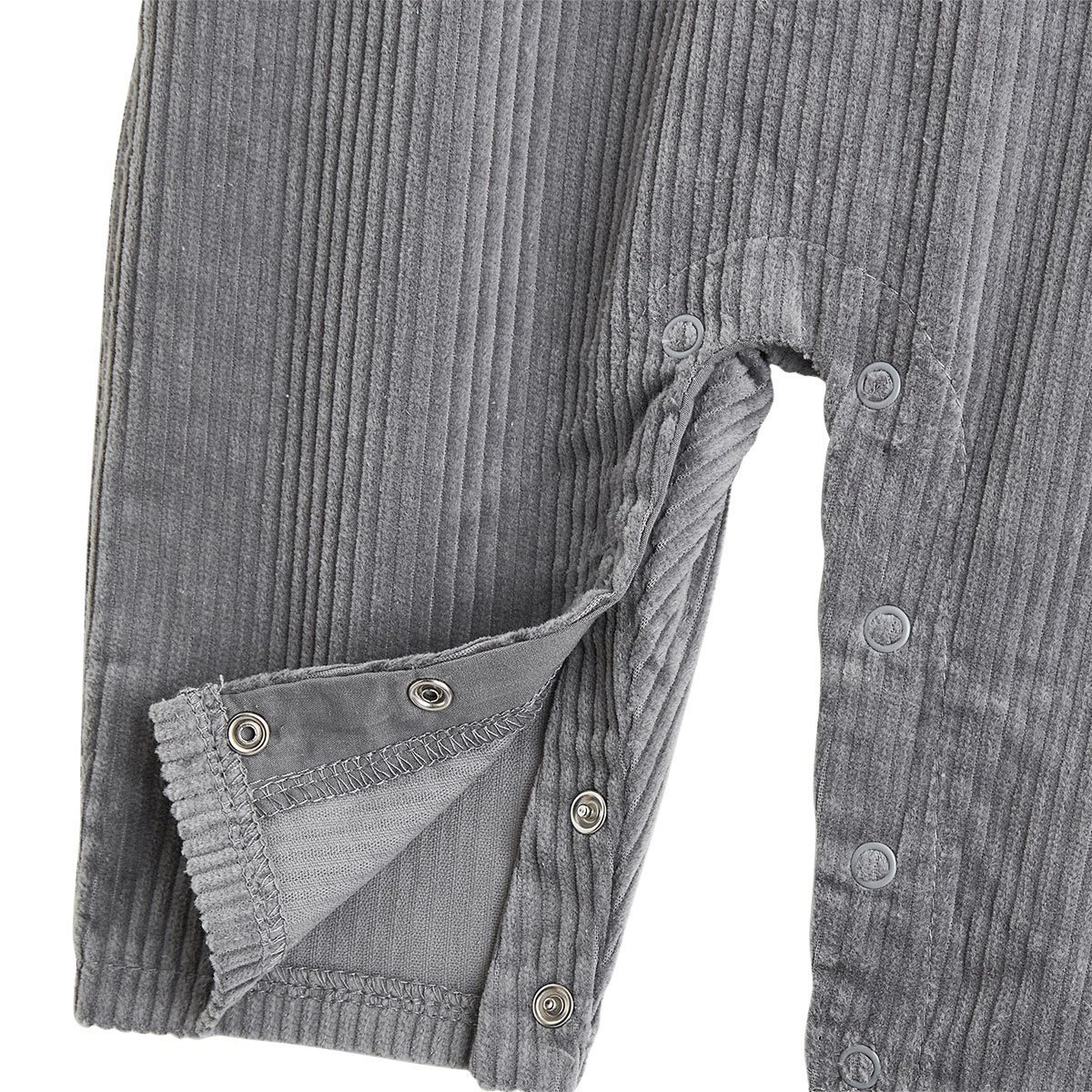 Ensemble salopette bébé en velours côtelé et t-shirt Flocon gris, PETIT BEGUIN