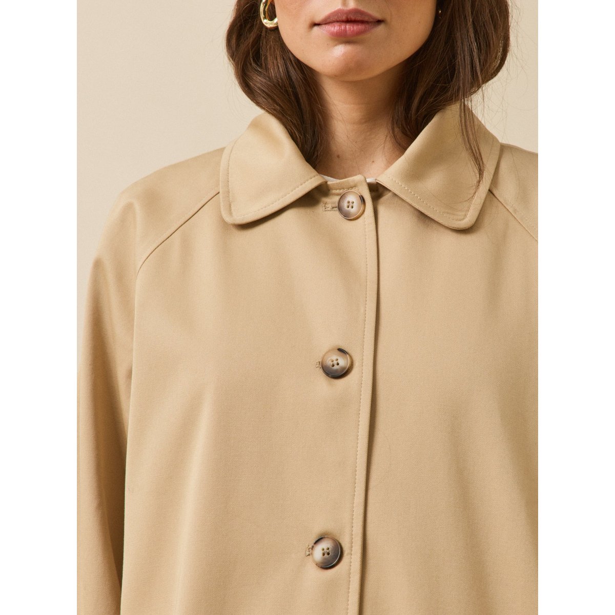Trench long coton biologique beige clair, CYRILLUS