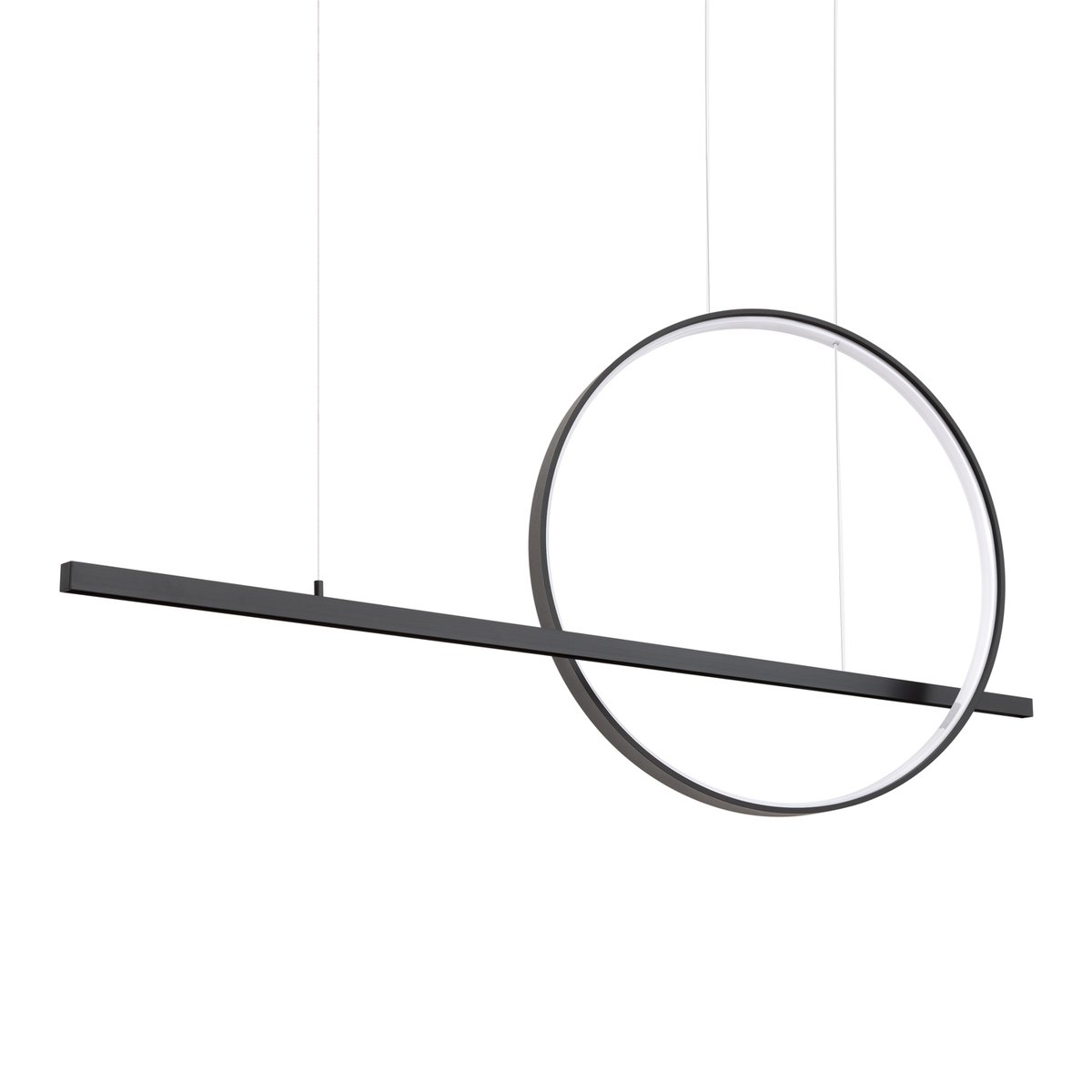 Suspension Aluminium Noir LED 2 Glad noir, EDEN