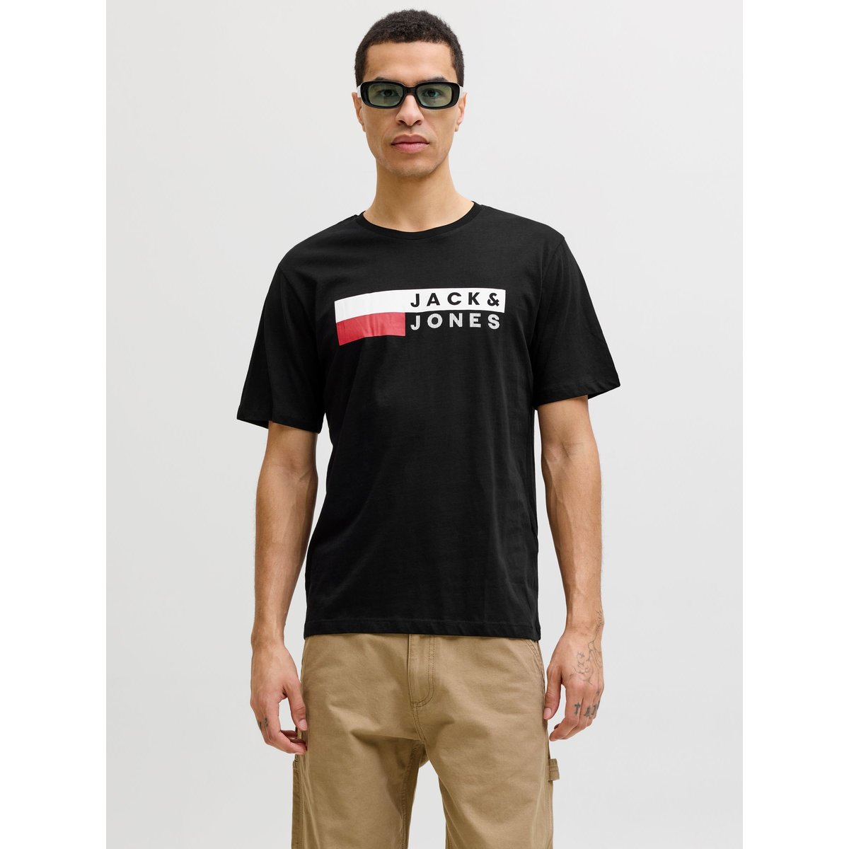 T-Shirt noire - black, JACK & JONES