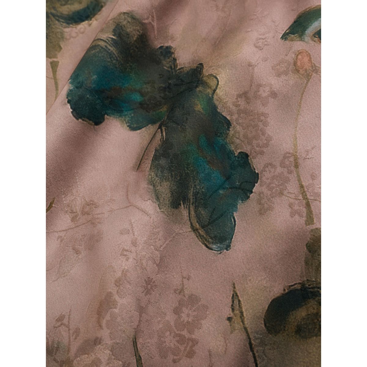 Nuisette en satin jacquard n. premium rose motif fleurs, NEXT