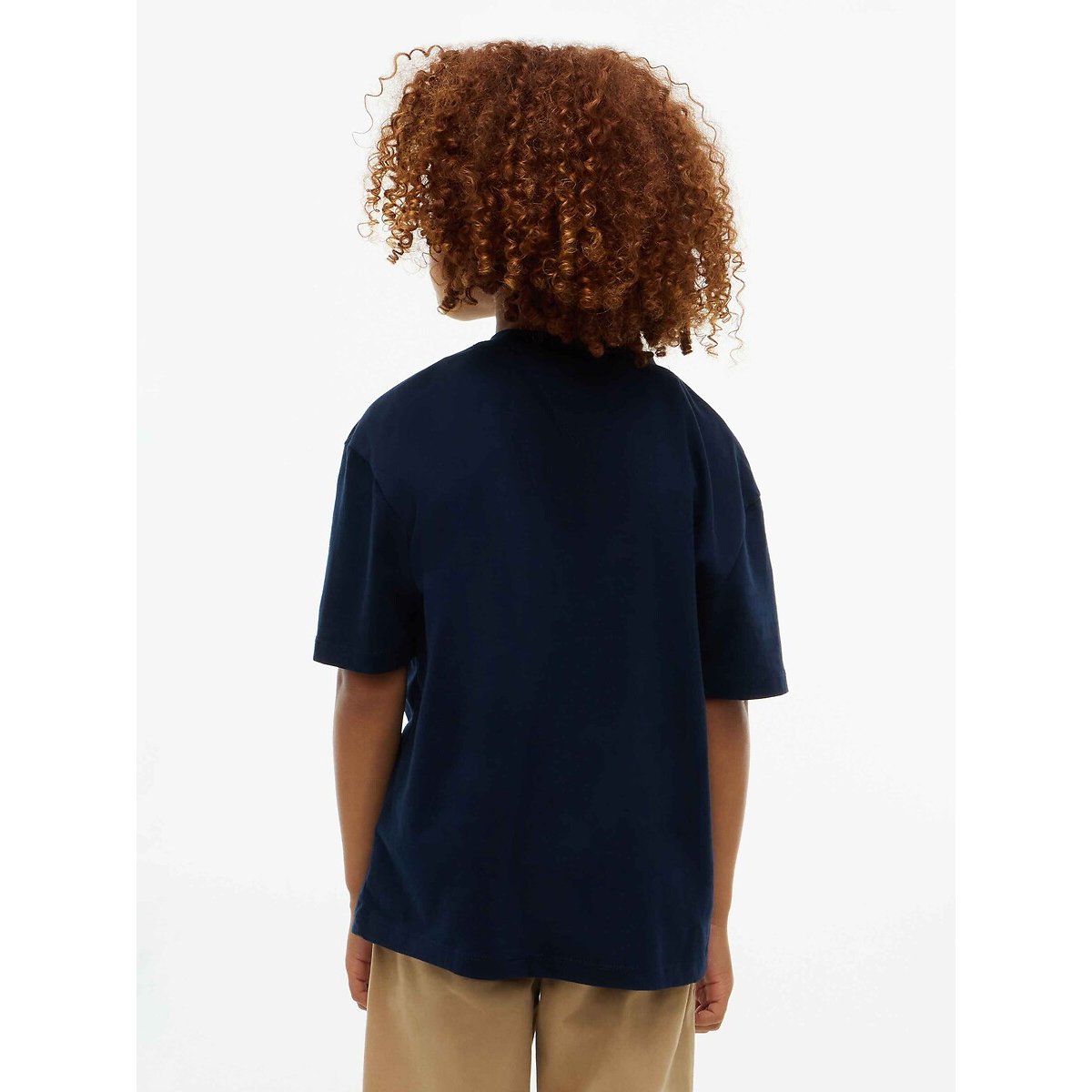 T-shirt maniche corte, logo ricamato blu marino, TOMMY HILFIGER