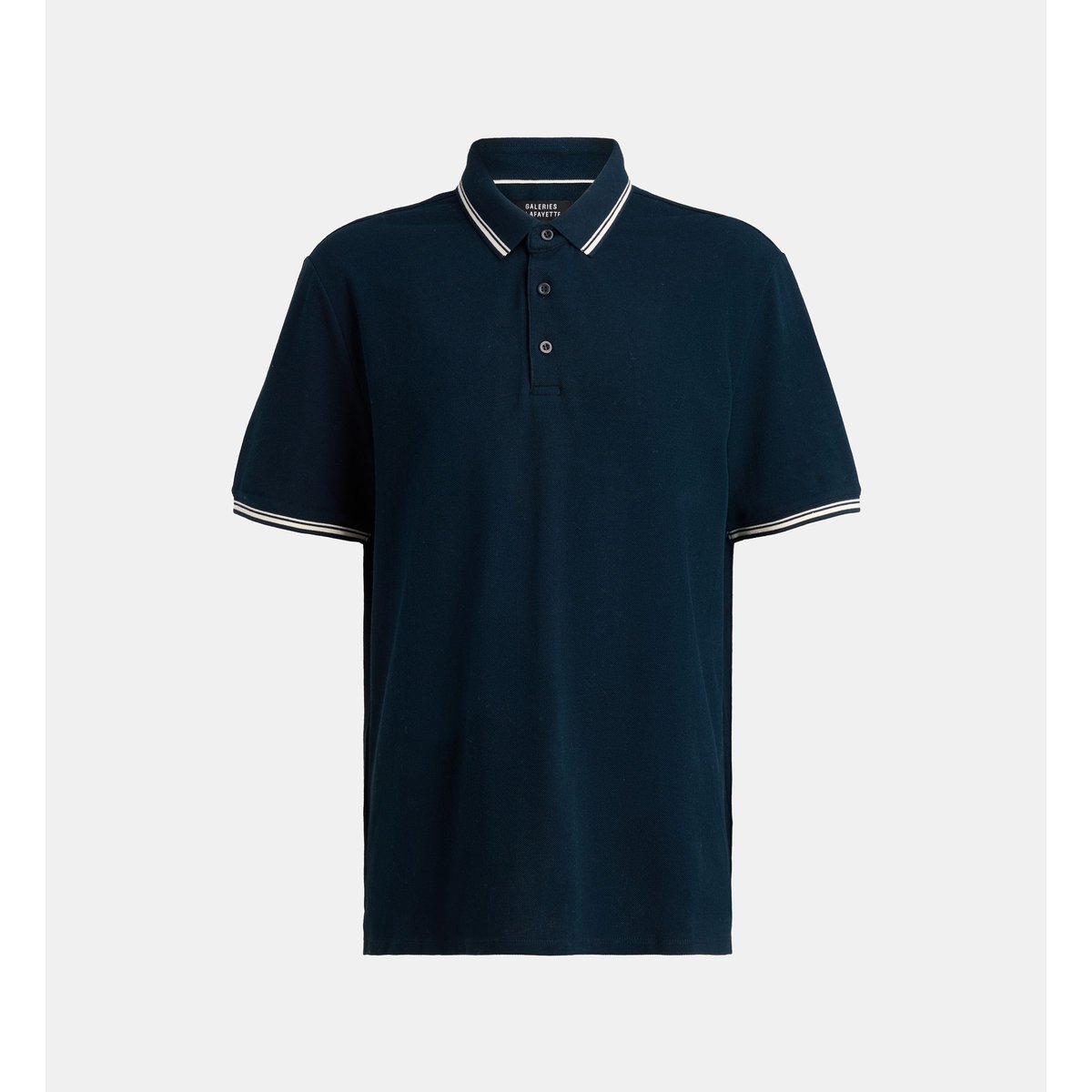 Polo droit tolobas coton bleu marine, GALERIES LAFAYETTE