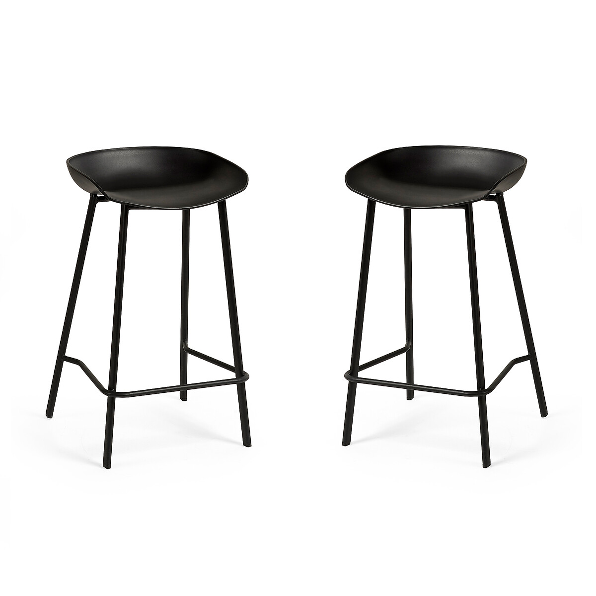 Miko Minimalist Bar Stools (Set of 2) black, SO'HOME