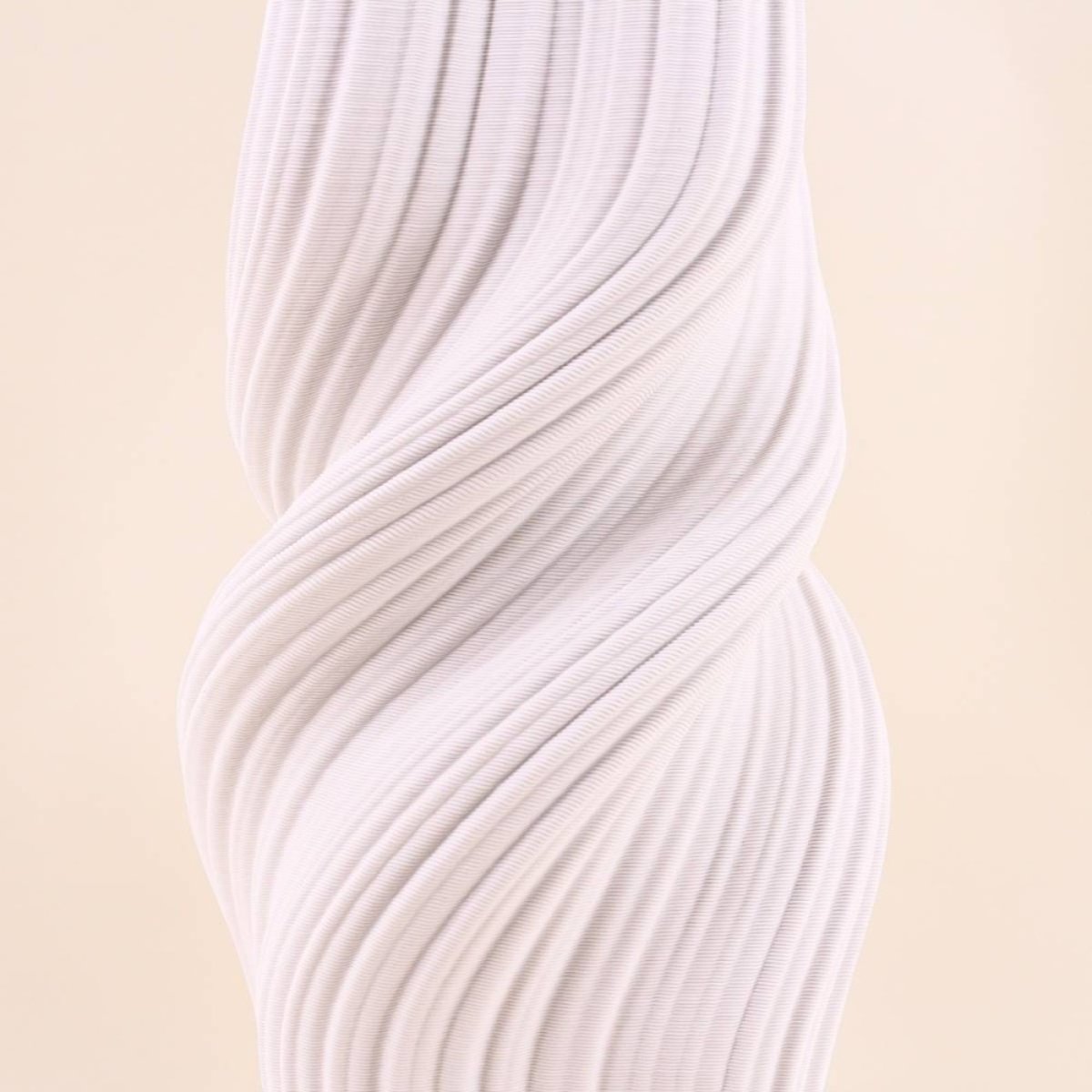 Vase twist en céramique 3D, H39cm blanc, ORNAMI