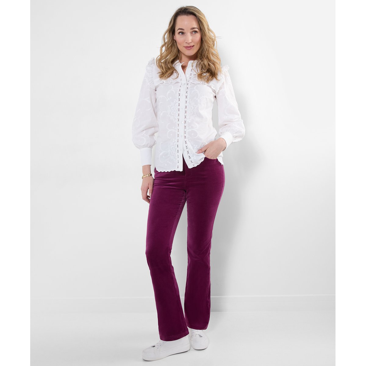 Luxueux Pantalon Bootcut en Moleskine rose, JOE BROWNS