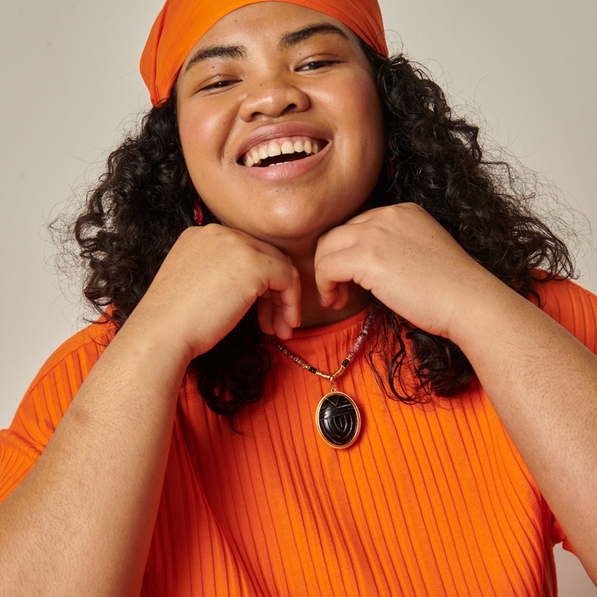 Robe coton plissée orange, WE ARE JOLIES