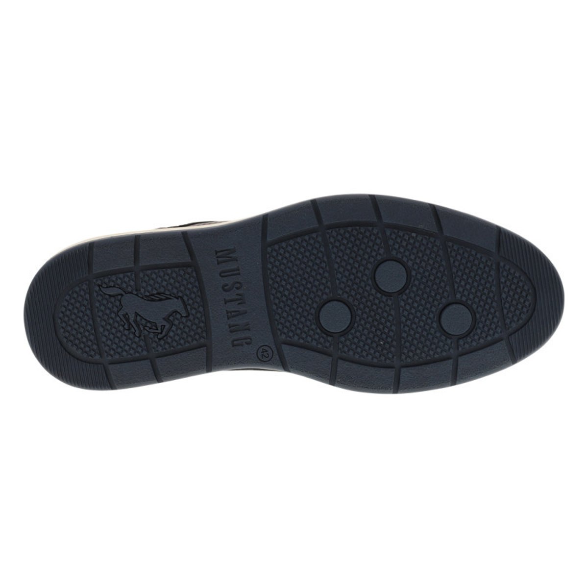 Derbies cognac à talon plat avec des lacets ronds et patch cousu avec logo cognac, MUSTANG