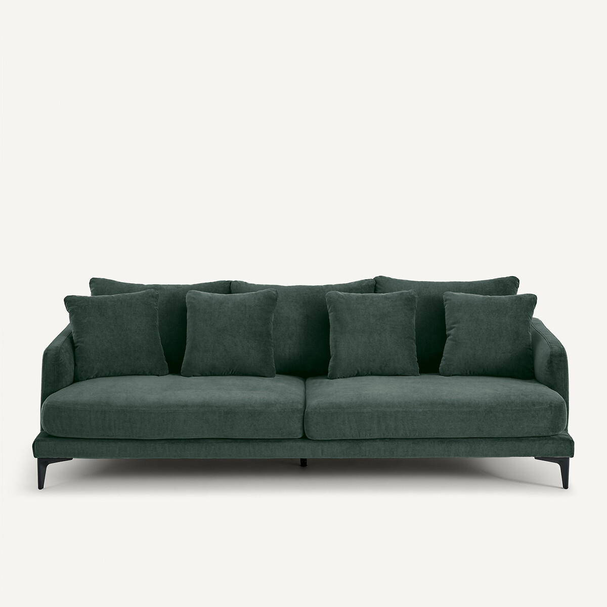 Canapé droit, 3 ou 4 places, en polyester mélangé, MODERNISTE vert sarcelle, EMMANUEL GALLINA X AM.PM