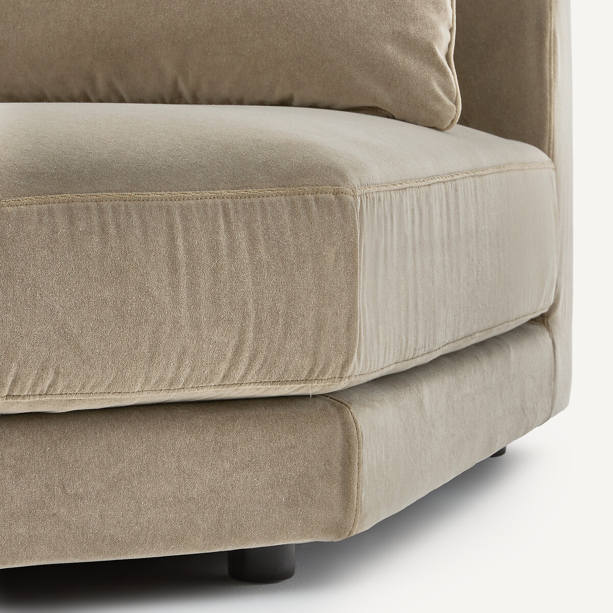 Modulares Ecksofa in stonewashed Velours, TIBERIO shiitakegrau, AM.PM