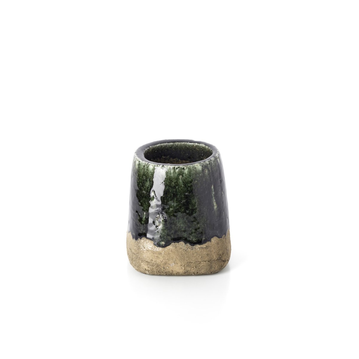 Cache-pot conique en béton MOSS vert forêt, BAZAR BIZAR