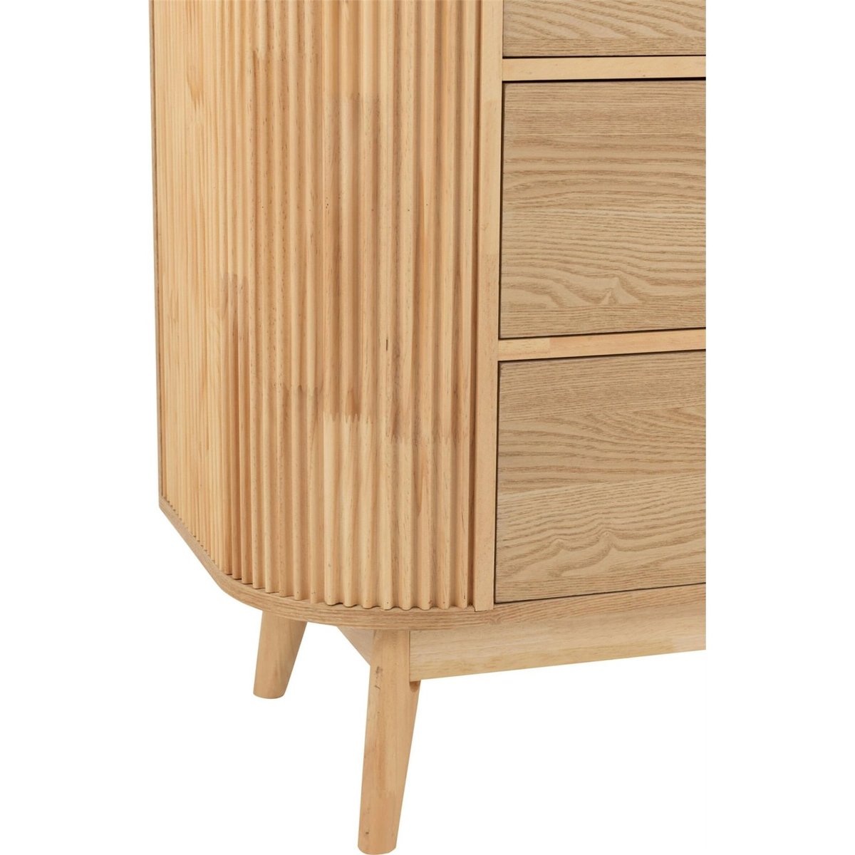 Commode arrondie en bois de pin naturel, RECOLLECTION