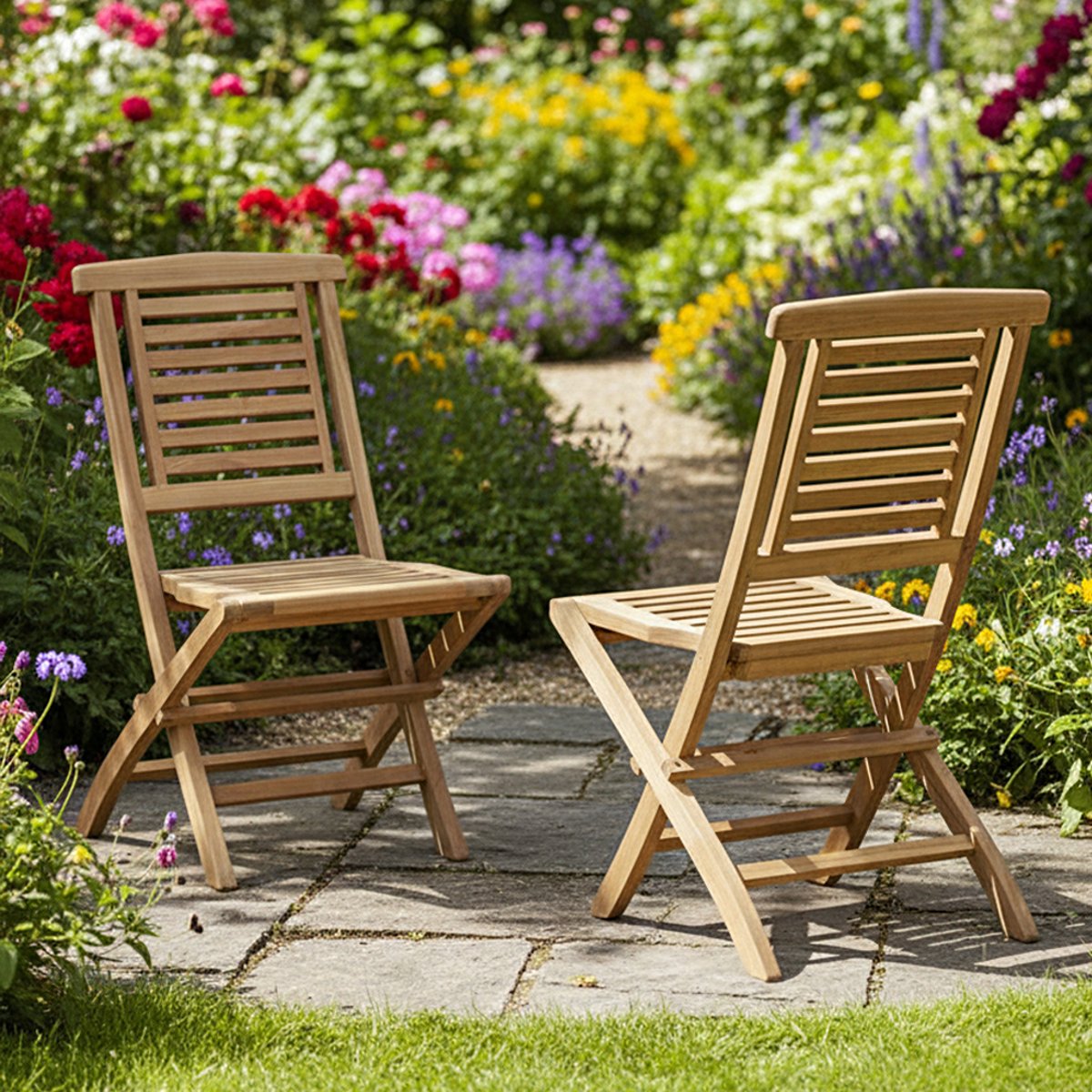 Salon de jardin teck massif Irun, 8 places naturel, TECK ATTITUDE