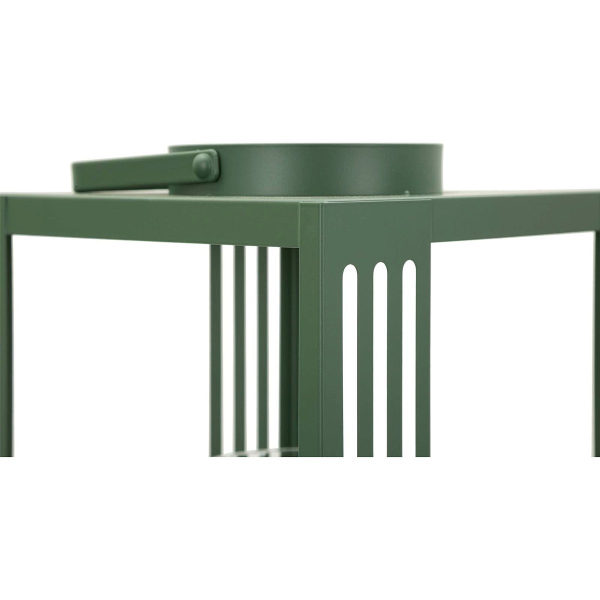 Lot de 2 lanternes en métal et verre vert, RECOLLECTION