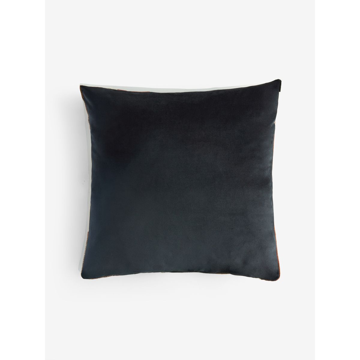 Coussin en velours coupé orson noir/blanc, NEXT