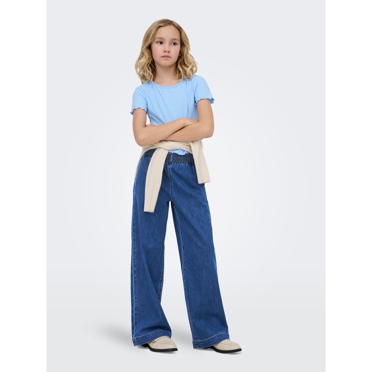 Jean À Jambe Large medium blue denim 1, KIDS ONLY
