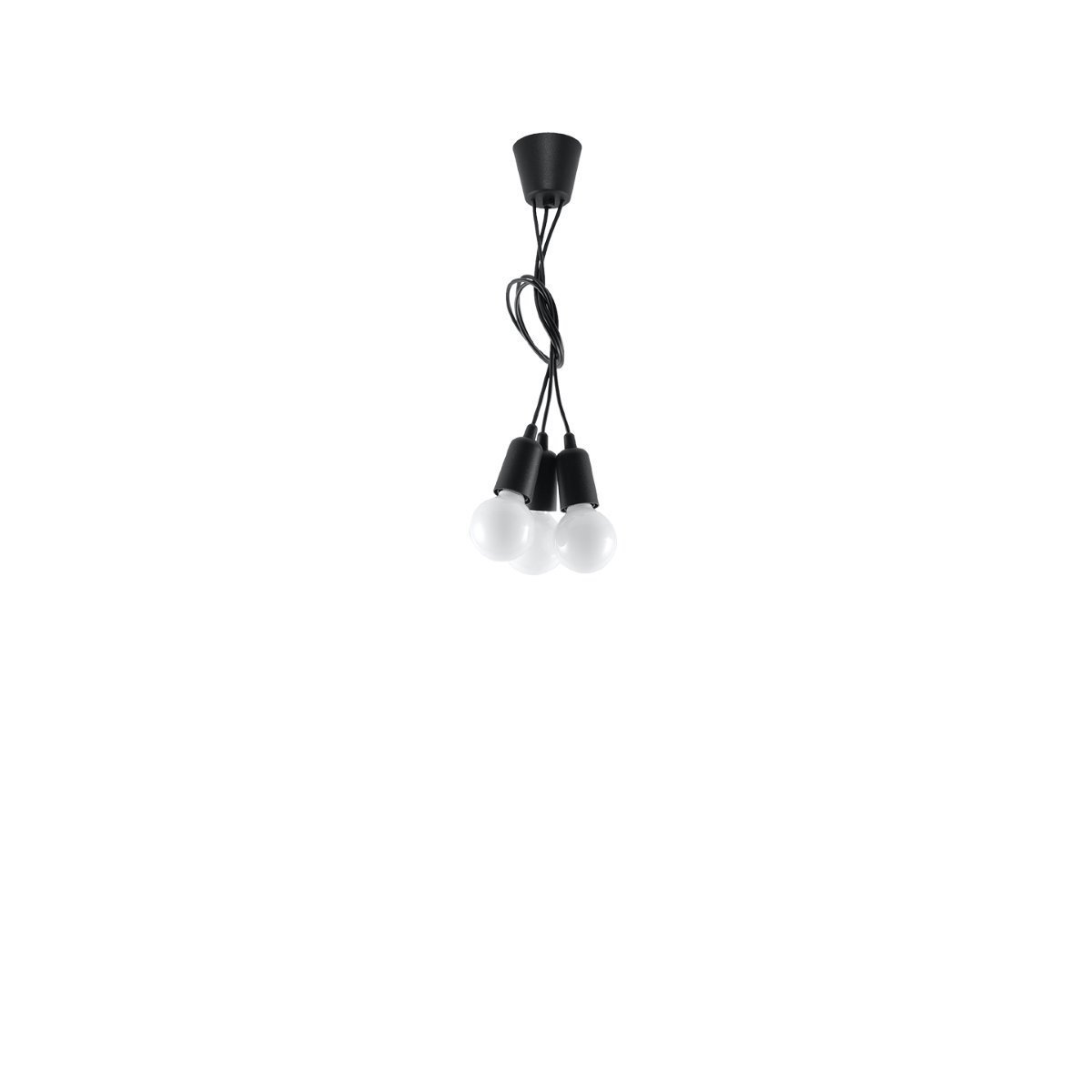 Suspension PVC Noir E27 3 Diego noir, EDEN