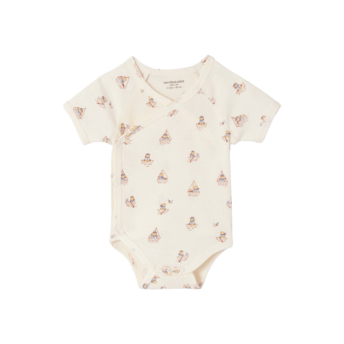 Lot 3 bodies coton bio rouge, VERTBAUDET