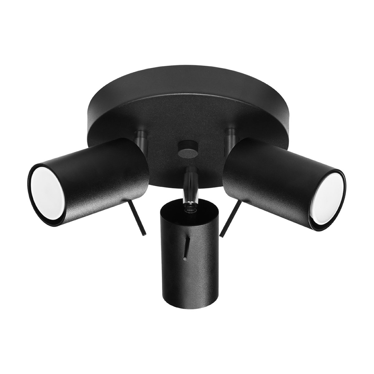 Plafonnier Acier Noir GU10 3 Ring noir, EDEN