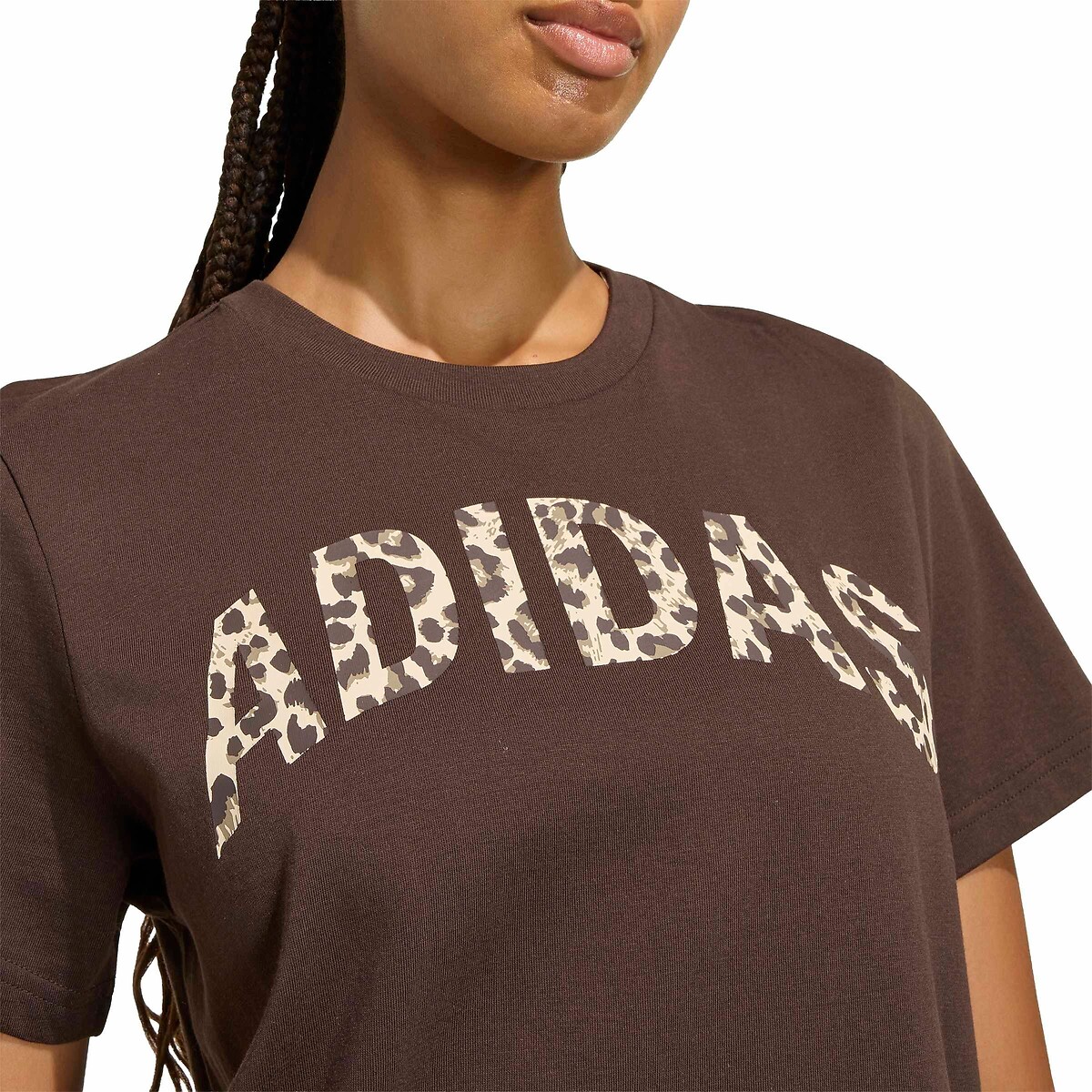 Leopard Print Short Sleeve T-Shirt brown/leopard, ADIDAS SPORTSWEAR